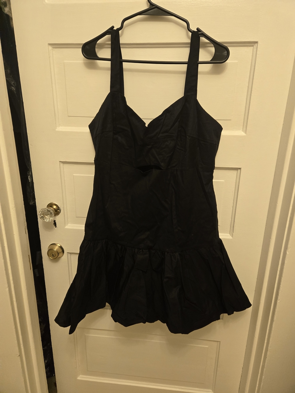 Bar III Black Sleeveless Ruffle-Hem Mini Dress